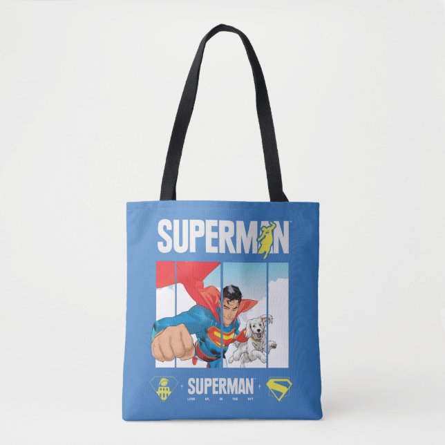 Bolsa Tote Superman e Krypto Tomar Voo (Frente)