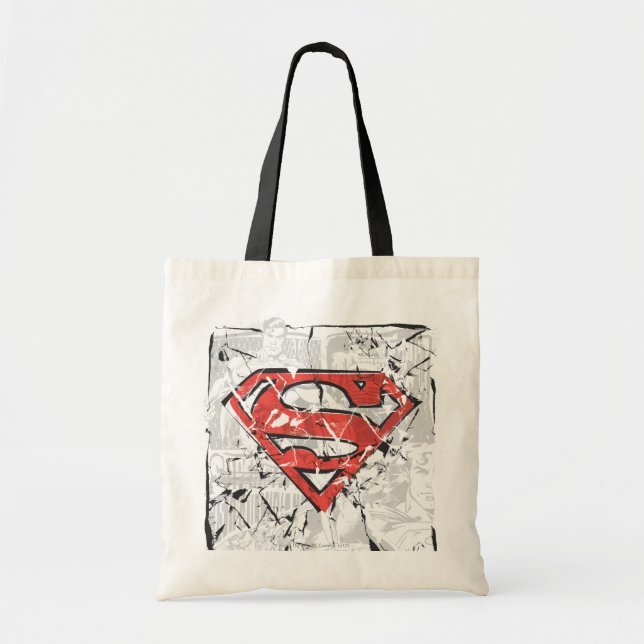 Bolsa Tote Superman Estilizado | Logotipo em quadrinhos amass (Frente)