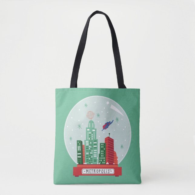 Bolsa Tote Superman Metropolis Snow Globe Gráfico (Frente)