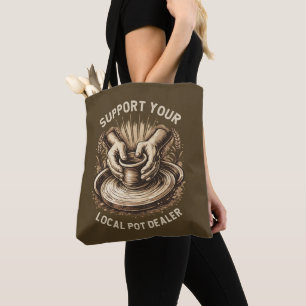 Bolsa Tote Suporte à Cerâmica Divertida Apoie Seu Artista Loc