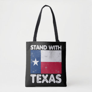 Bolsa Tote Suporte para Texas I Stand com Texas Texan Flag