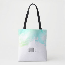 Bolsa Tote Suportes de Abstrato verde e azul modernos