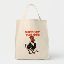 Bolsa Tote Support Polinators Cool Rooster in Leather Jacket 