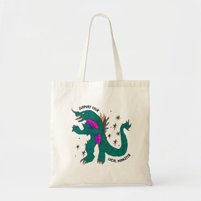 Bolsa Tote "Support Your Local Monster" Tote Bag  (Frente)
