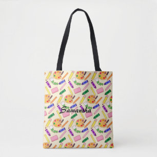 Bolsa Tote Suprimentos Coloridos De Arte