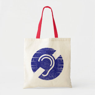 Bolsa Tote Surdez e duro do símbolo auditivo