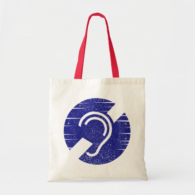 Bolsa Tote Surdez e duro do símbolo auditivo (Frente)