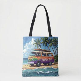 Bolsa Tote Surf ou Fracasso Groovy Retro Hippie Praticante de