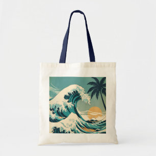 Bolsa Tote Surf para cima retro Wave Design Classic Californi