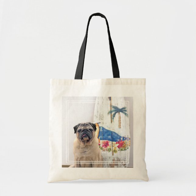 Bolsa Tote Surf Pug (Frente)