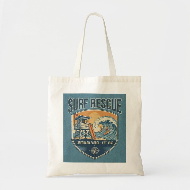 Bolsa Tote Surf Rescue Lifeguard Patrol Est 1950 (Frente)
