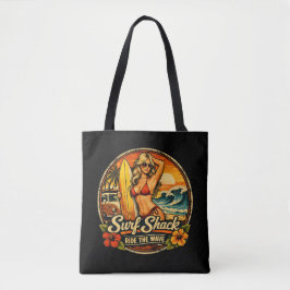 Bolsa Tote Surf Shack Surfista Pin-Up | Cavalgar as Ondas Pra