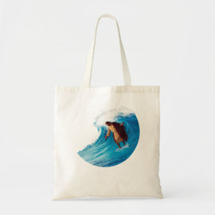 Bolsa Tote Surfando Jesus Ajustado Suave T-Shirt Mens Mulhere