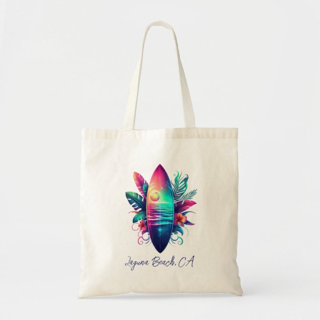 Bolsa Tote Surfboard Tropical Beach- (Frente)