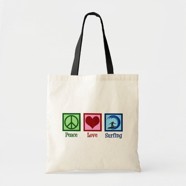 Bolsa Tote Surfe de Amor pela Paz (Frente)