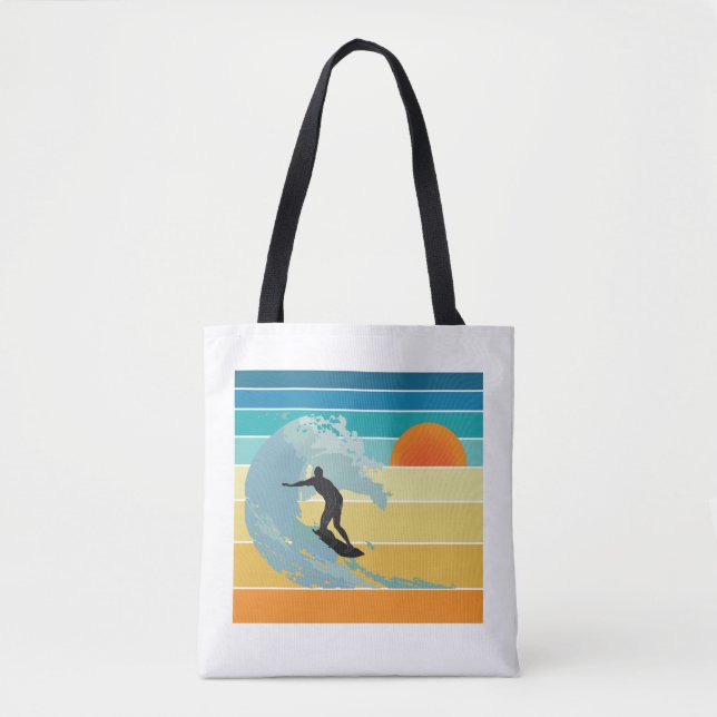 Bolsa Tote Surfer Dude Vintage Sunset (Frente)