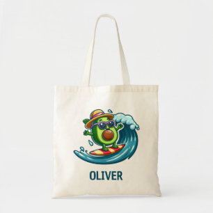 Bolsa Tote Surfista Bonita Avocado bate as ondas personalizad