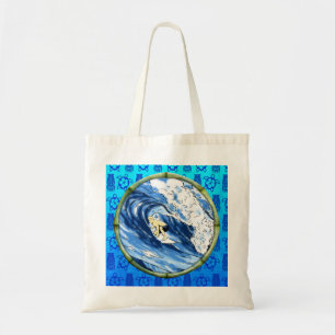 Bolsa Tote Surfista no círculo de bambu