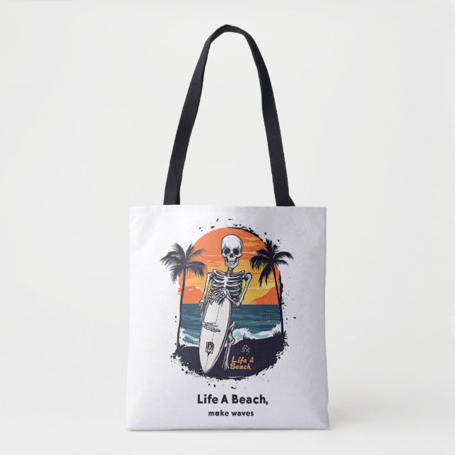Bolsa Tote Surfista óssea (Frente)