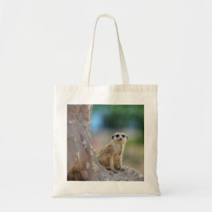 Bolsa Tote Suricata Fofa Sentada na Árvore