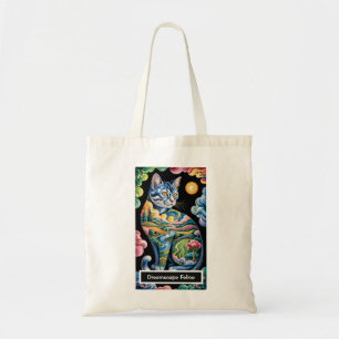 Bolsa Tote Surreal Pintura Artística de Paisagem de Gato Colo