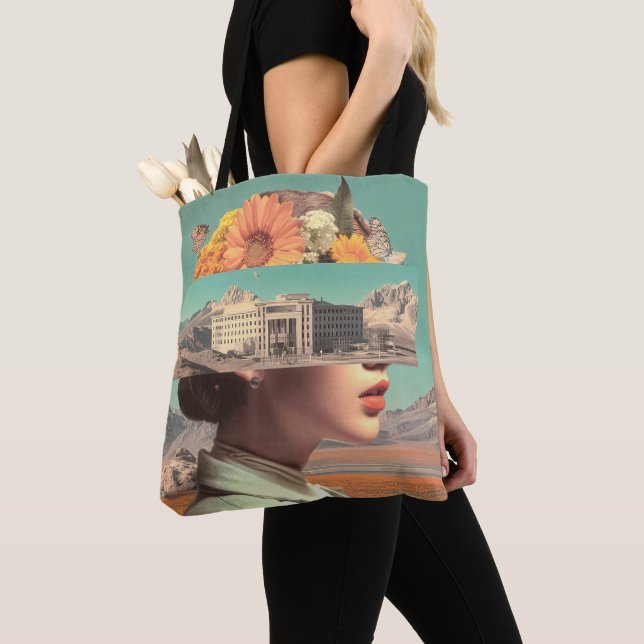 Bolsa Tote Surreal Portrait with Architectural Landscape (Close Up)