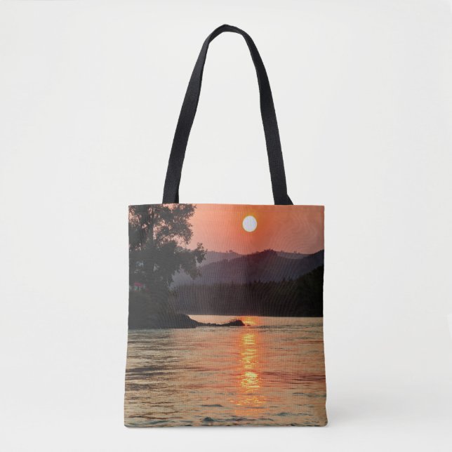 Bolsa Tote Surto de Sol Atormentante Sobre A Foto Do Rio Katu (Frente)