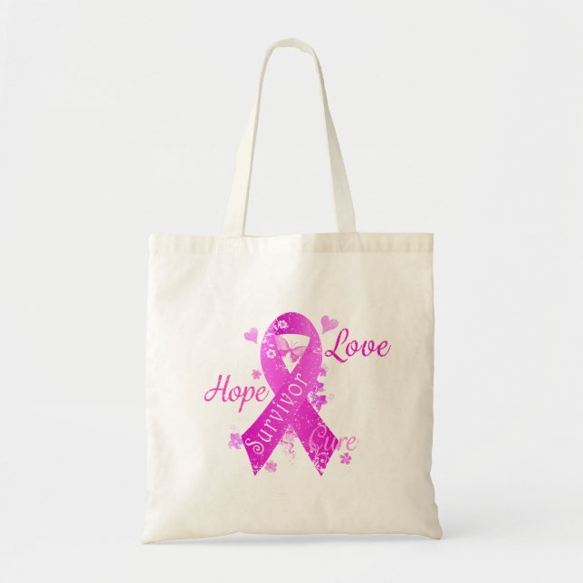 Bolsa Tote Survivor Love Hope Cure (Frente)
