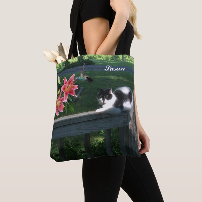 BOLSA TOTE SUSAN - CAT-HUMMINGBIRD (Close Up)