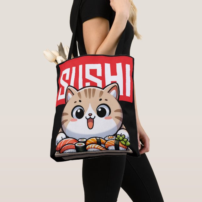 Bolsa Tote Sushi Cat (Close Up)