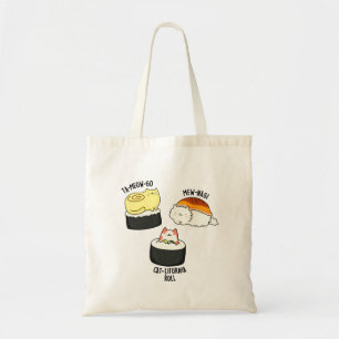 Bolsa Tote Sushi Cats Funny Sushi Pun