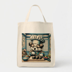 Bolsa Tote Sushi Chef Puppy Adorável