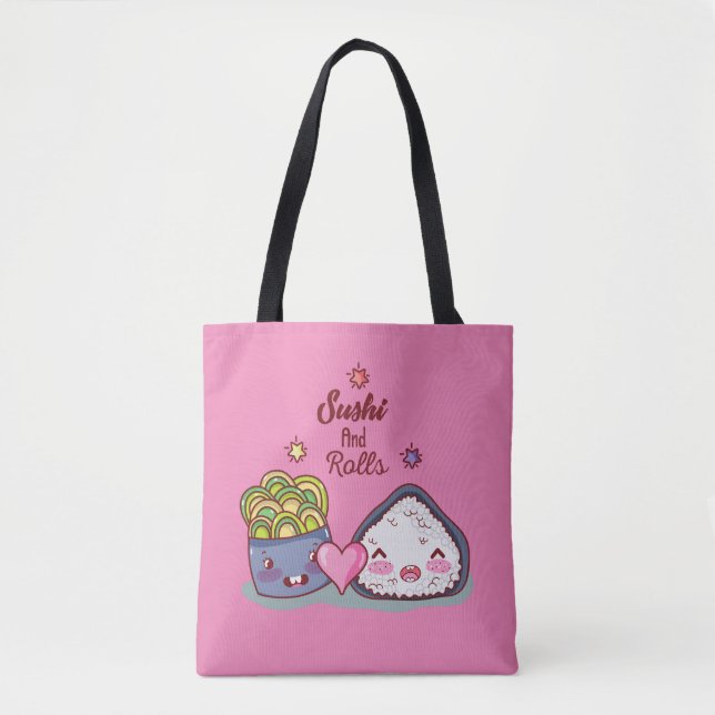 Bolsa Tote Sushi Encontre Rolls Kawaii Sushi (Frente)