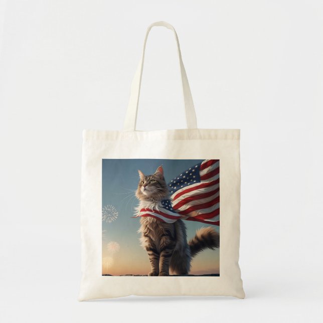 Bolsa Tote Sussurros da Liberdade - Banheira de Tota de Gato  (Frente)