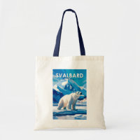Svalbard Norway Polar Bear Viagem Art Vintage