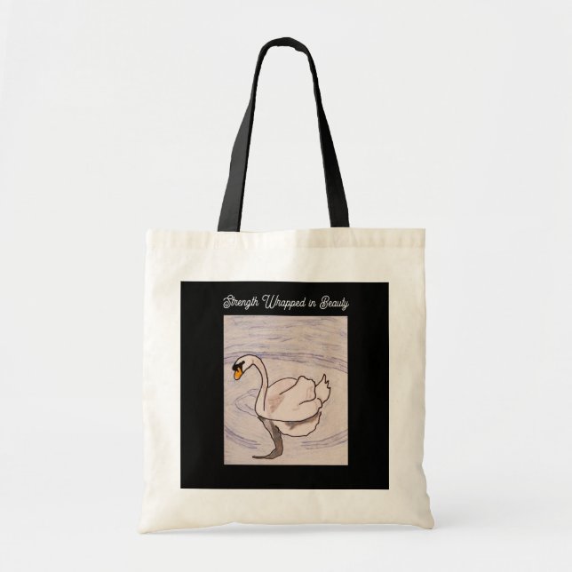 Bolsa Tote Swan - Força embrulhada em beleza (Frente)