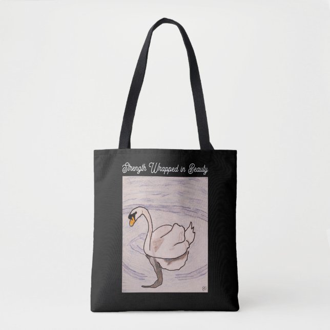 Bolsa Tote Swan - Força embrulhada em beleza (Frente)