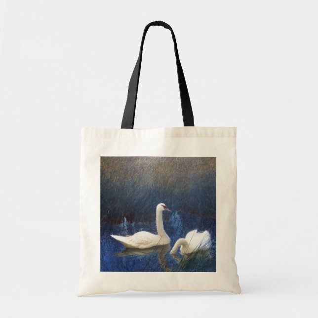 Bolsa Tote Swans em Reeds, Bruno Liljefors (Frente)