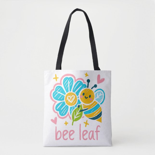 Bolsa Tote Sweet "Bee Leaf Whimsical Bee, Thank-you gifts (Frente)