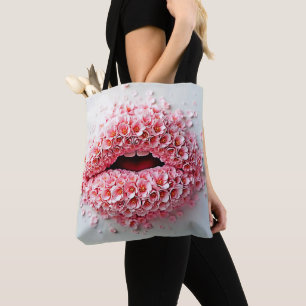 Bolsa Tote Sweet Bloom Lábios Art
