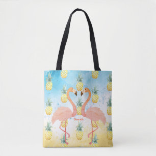 Bolsa Tote Sweet Girly Flamingo e abacaxi