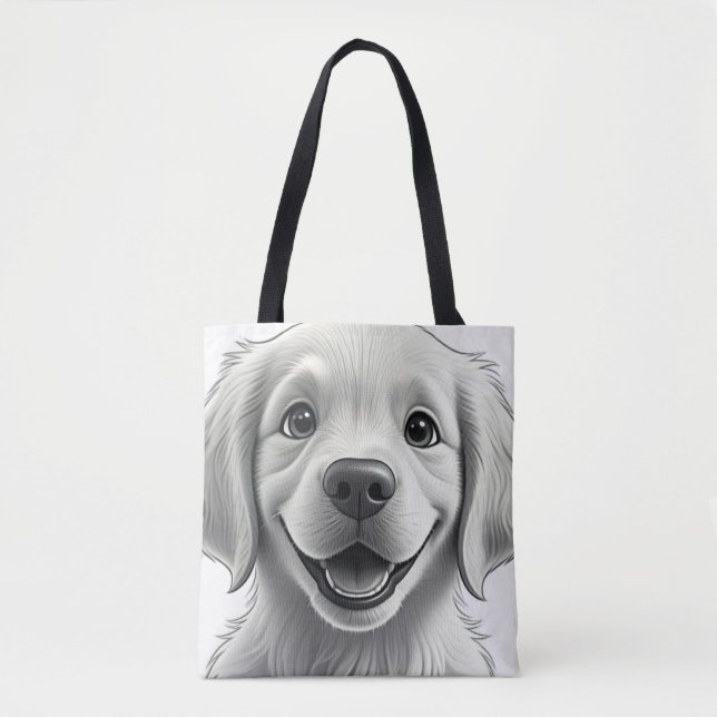Bolsa Tote Sweet Golden Joy: Pixar-Style Puppy Friends (Frente)