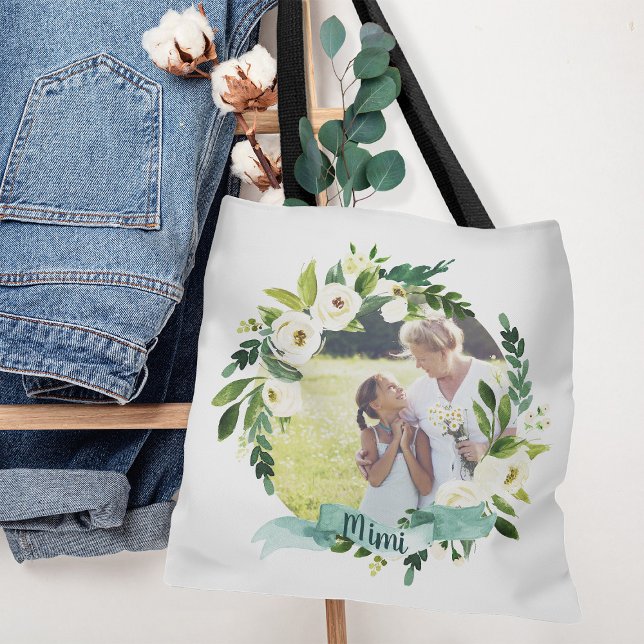 Bolsa Tote Sweet Greenery Wreath Mimi Foto (Criador carregado)