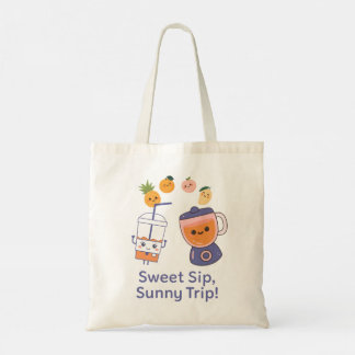 Bolsa Tote Sweet Sip, Sunny Trip – Kawaii Summer Smoothy