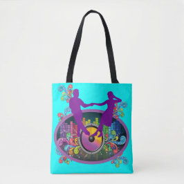 Bolsa Tote Swing Dance Casal On Record And Music Beats