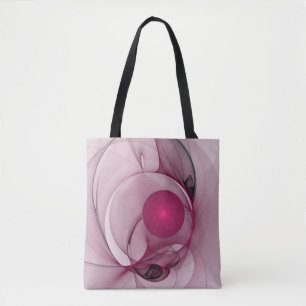 Bolsa Tote Swing Fractal, Abstrato moderna, Arte Rosa Berry