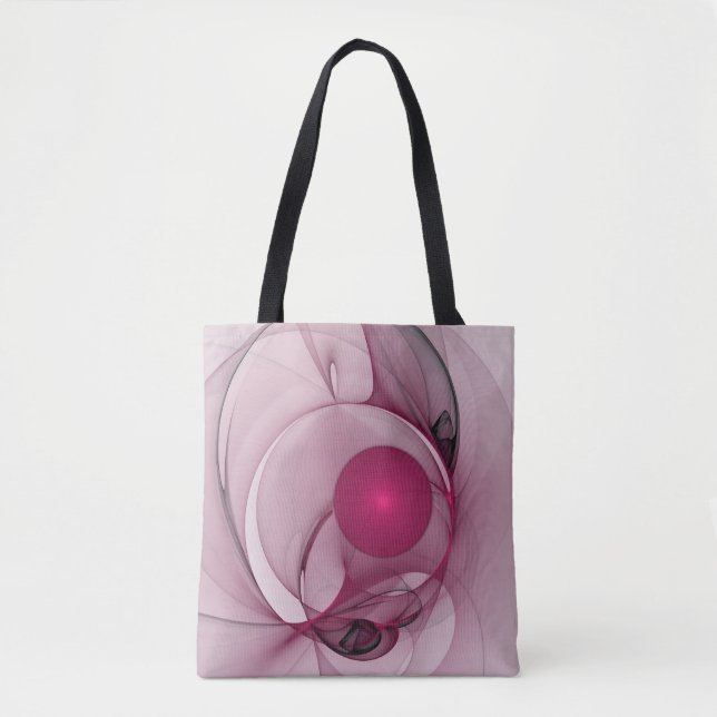 Bolsa Tote Swing Fractal, Abstrato moderna, Arte Rosa Berry (Frente)