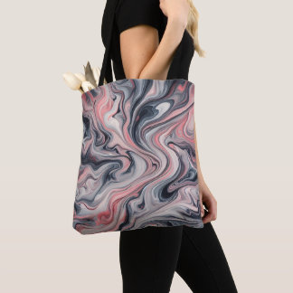 Bolsa Tote Swirling Shades of Pink, Grey, and White