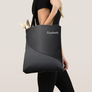 Bolsa Tote Swop de canto texturizado preto