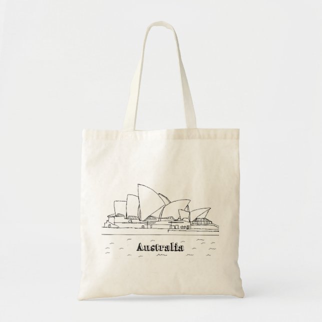 Bolsa Tote Sydney Austrália - Férias de Arte Desenhando Féria (Frente)